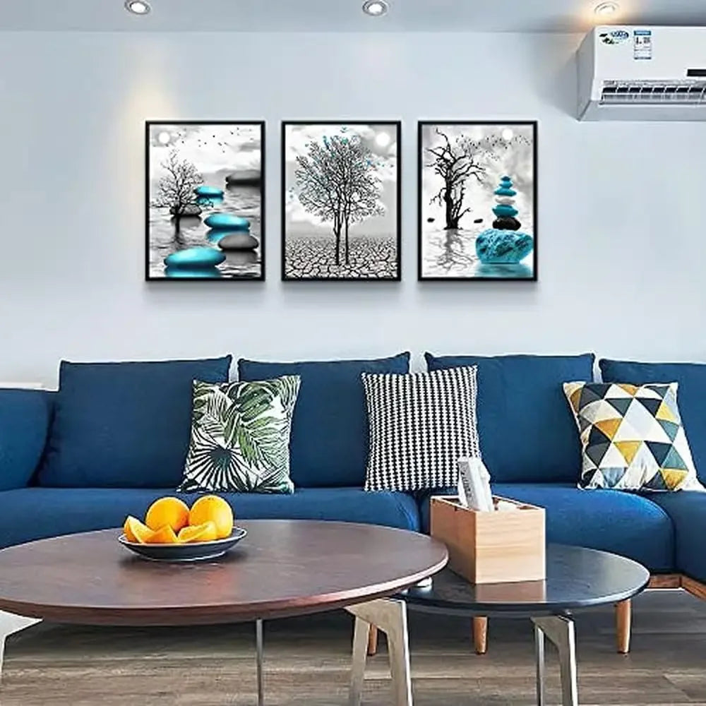 XMSJ 3-Piece Framed Canvas Wall Art Set For Living Room