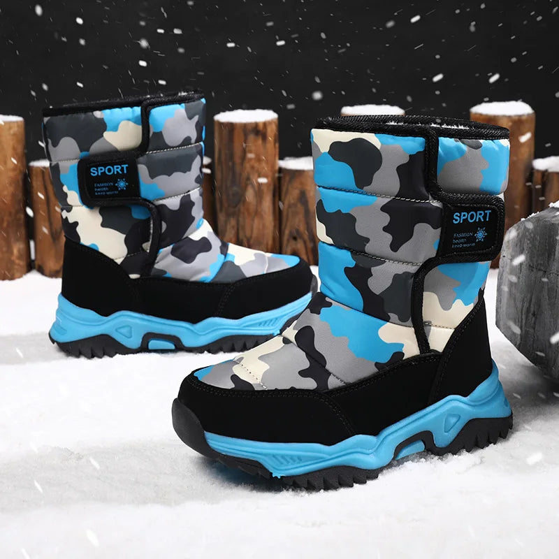 Unisex Plush Winter Snow Boots Waterproof Non Slip
