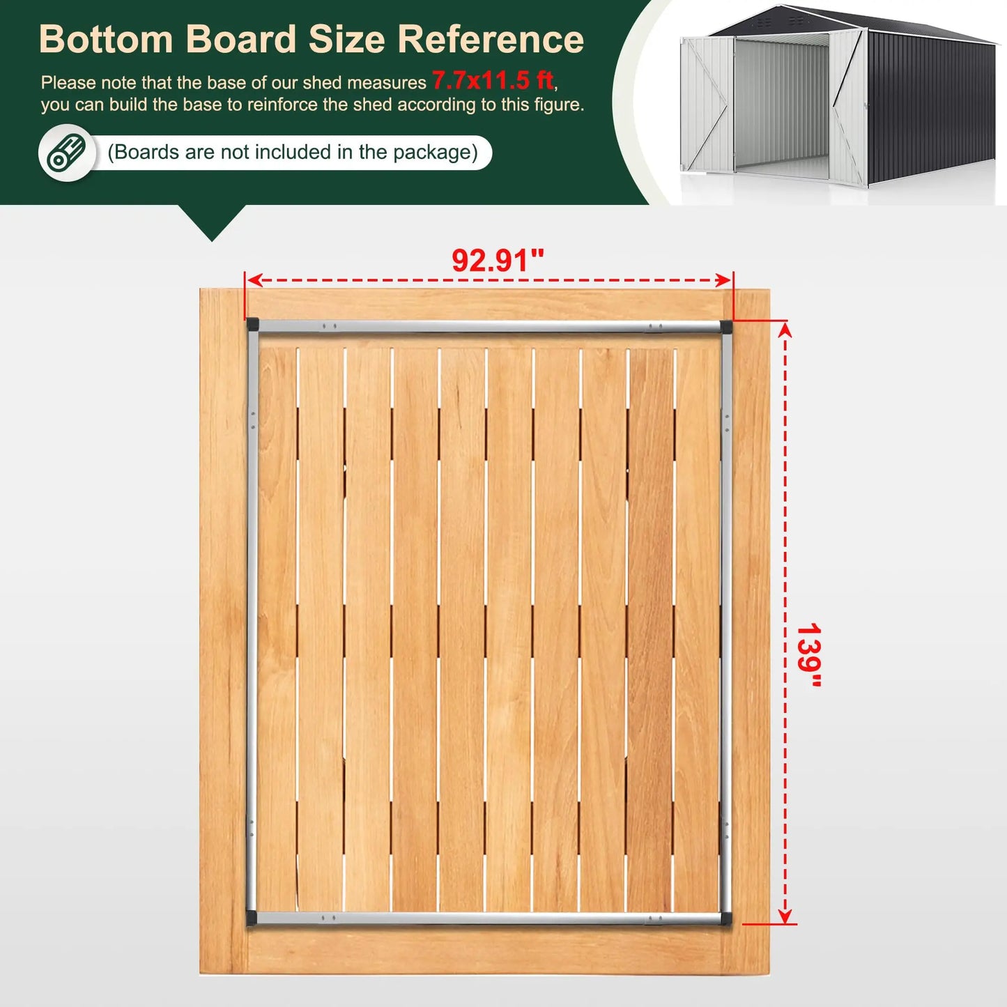Polar Aurora Outdoor Waterproof Metal Storage Shed With Upgraded Frame