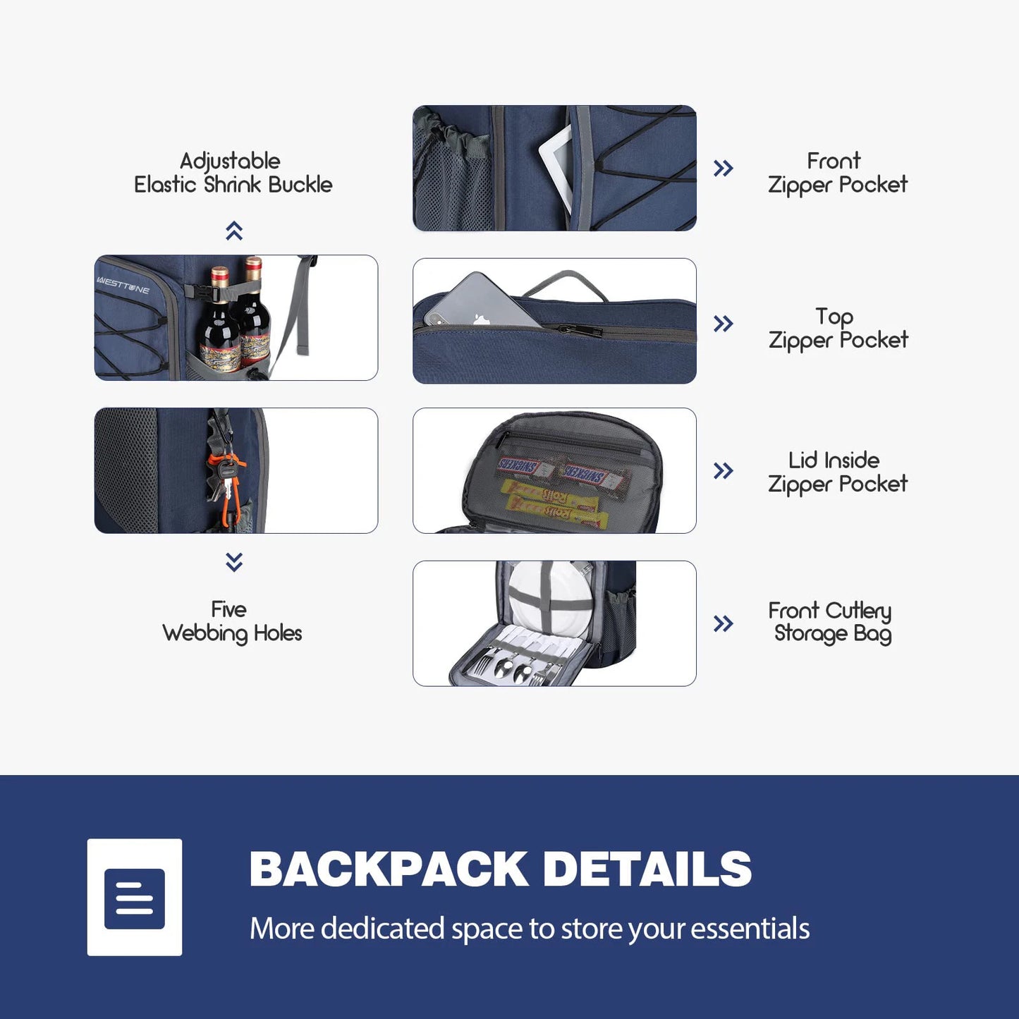 WestTune Leakproof Insulated Cooler Backpack for Hiking