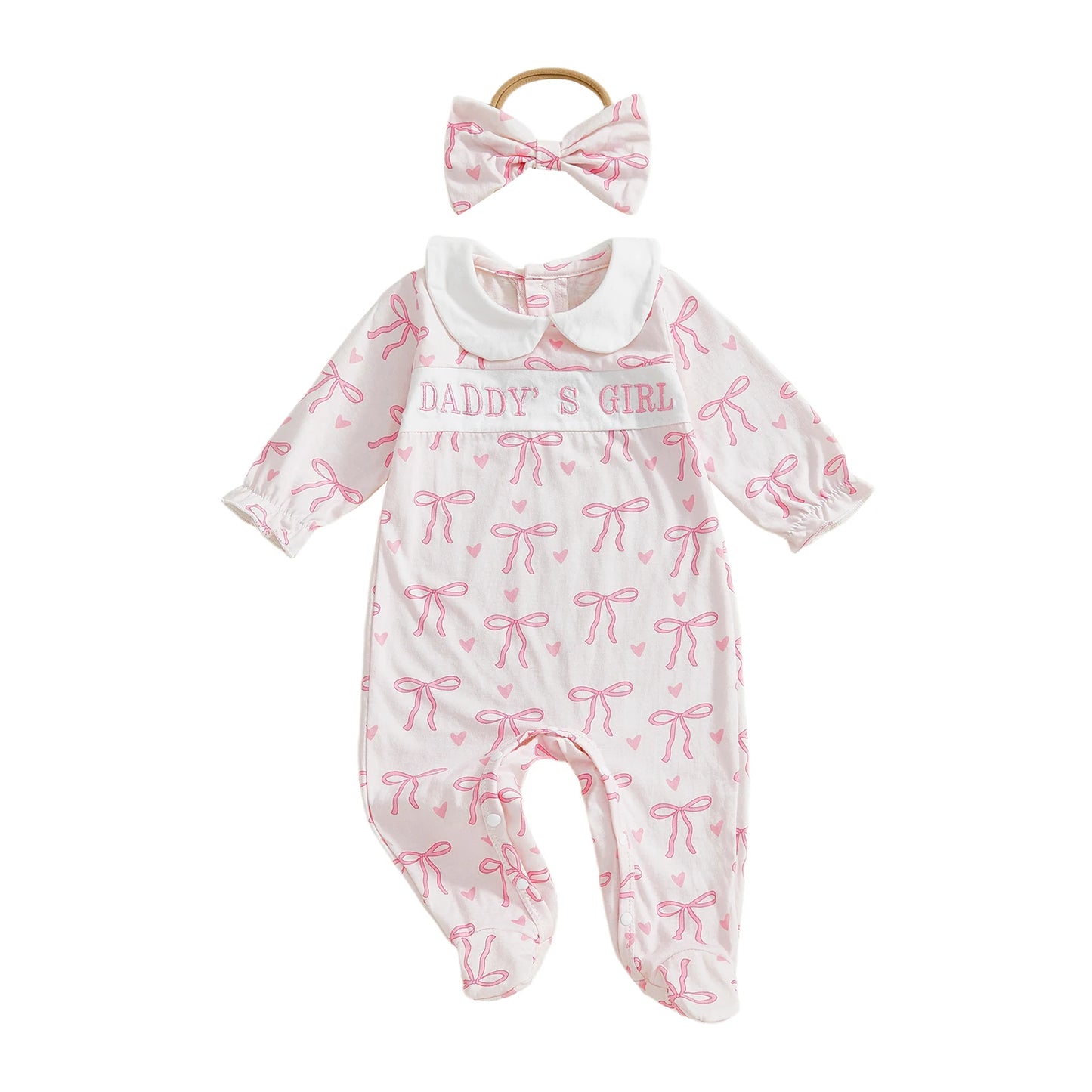 Floral Toddler Girl Ruffle Sleeve Romper With Lace Collar Set
