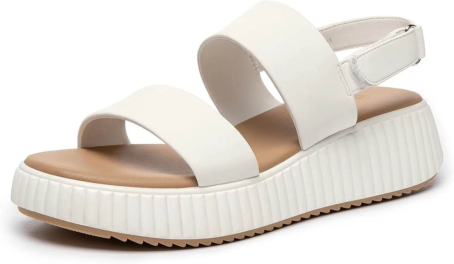 Women's Platform Sandals with Open Toe Ankle Strap Adjustable Wedge