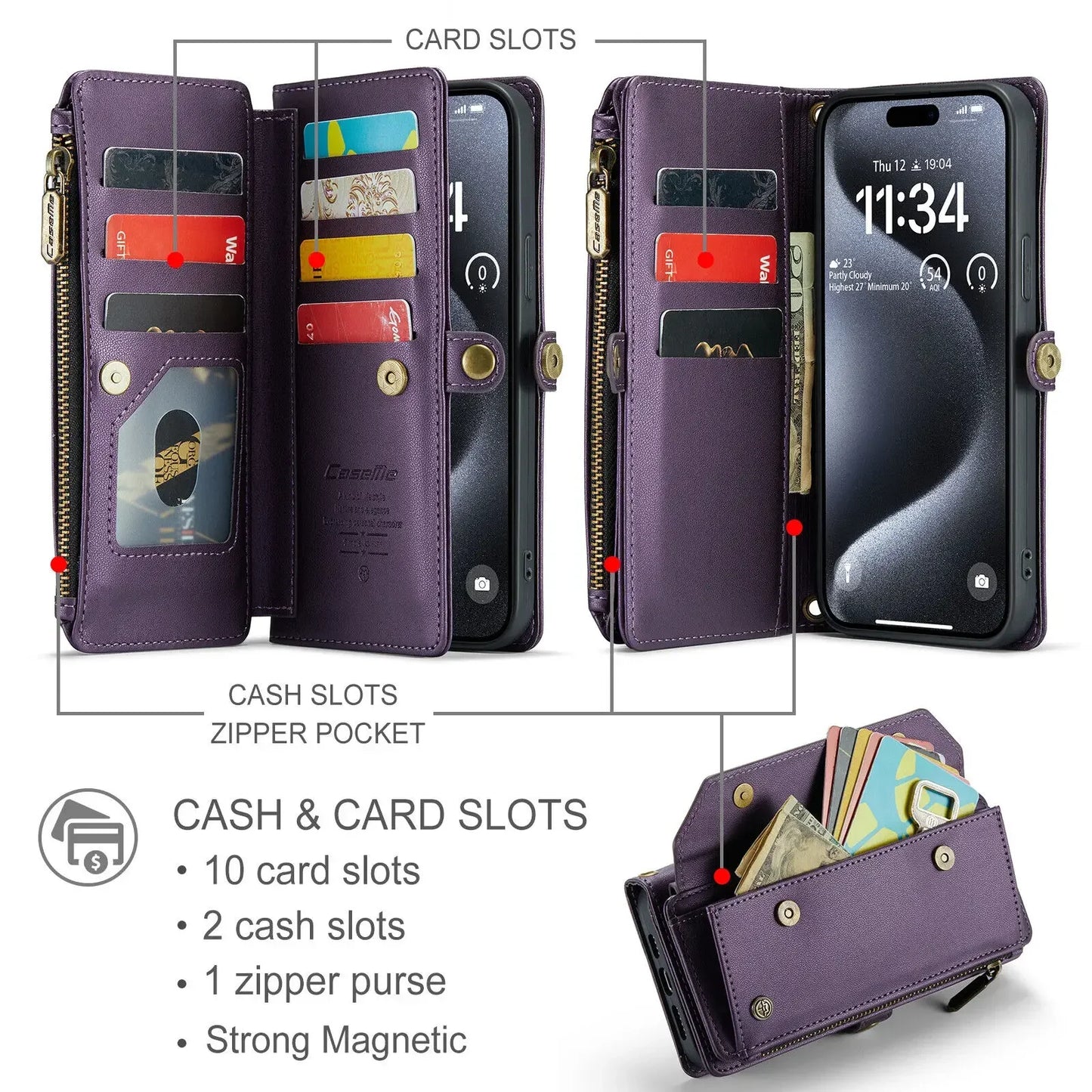 WeFor Wallet Crossbody Phone Case With Card Holder
