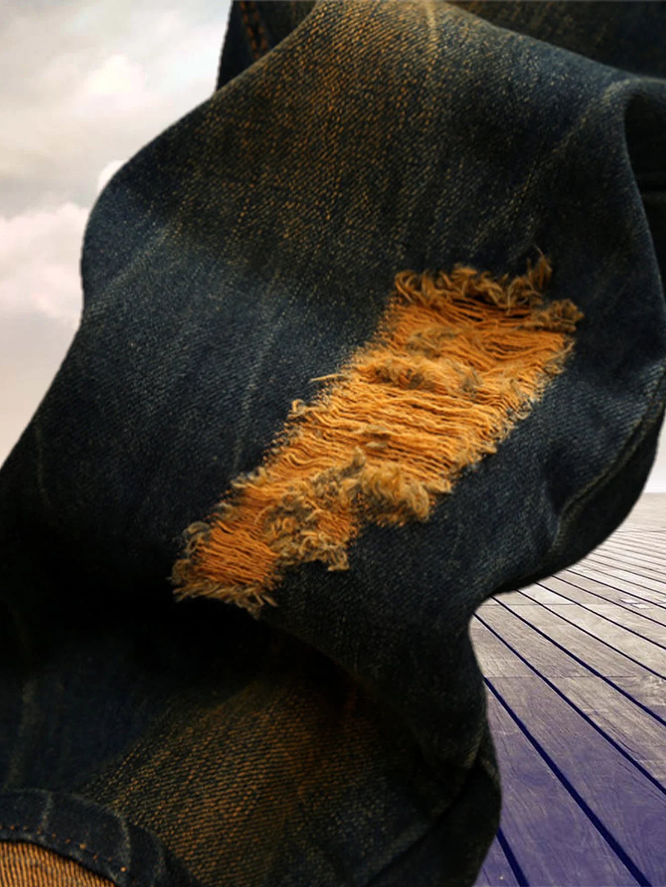 Men's Retro Straight Jeans Cotton Blend Fabric For Everyday Wear