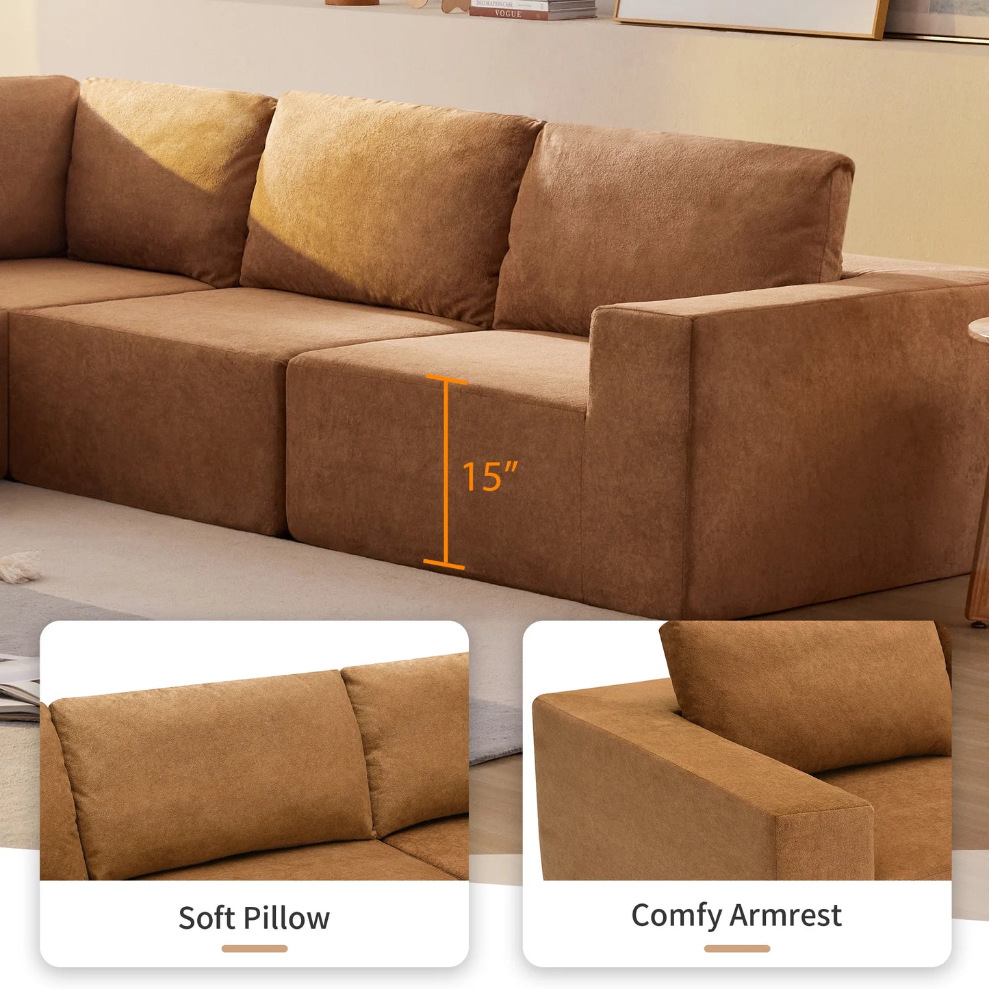 Wavesloop Modular Sectional Sofa No Assembly Required