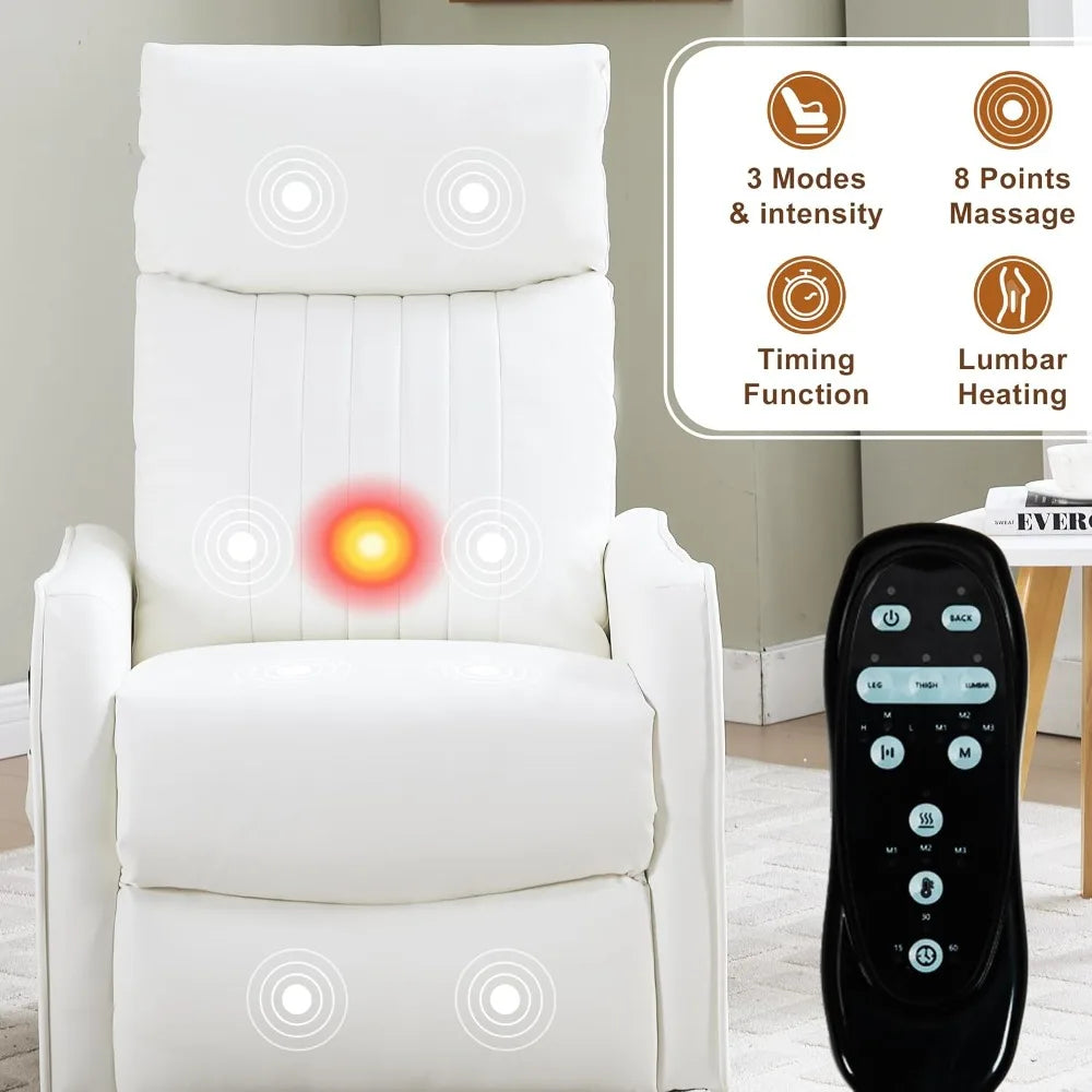 Manual Swivel Rocker Recliner Chair With Massage And Heat