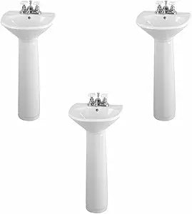 Pedestal Sink Porcelain Pre Drilled Widespread Holes
