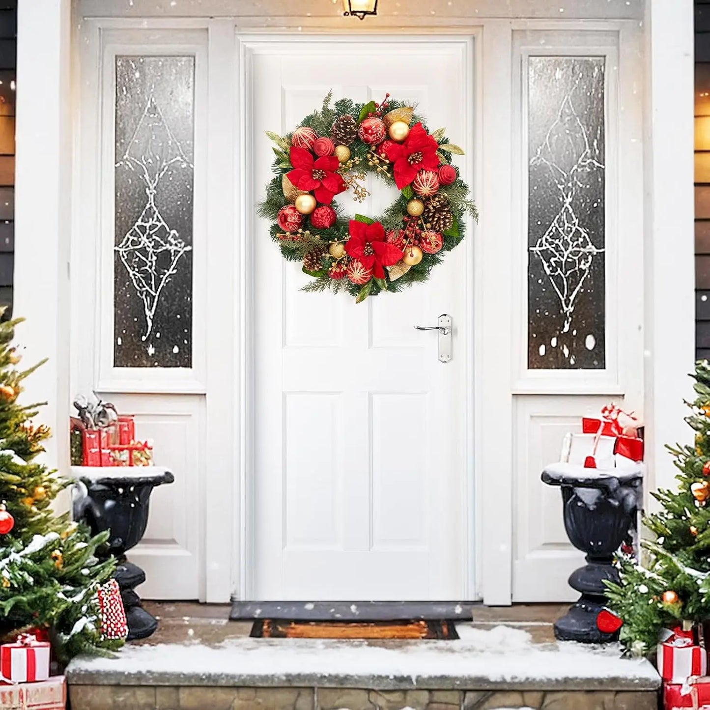 Guangdong Christmas Wreath With LED Lights For Outdoor Door