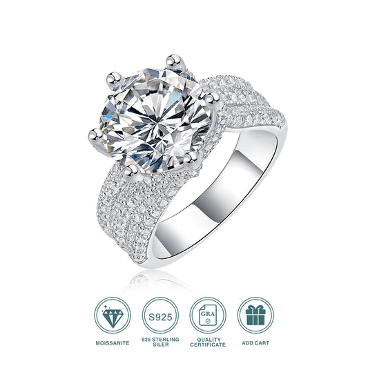 Moissanite Engagement Ring S925 With Claw Setting Classic