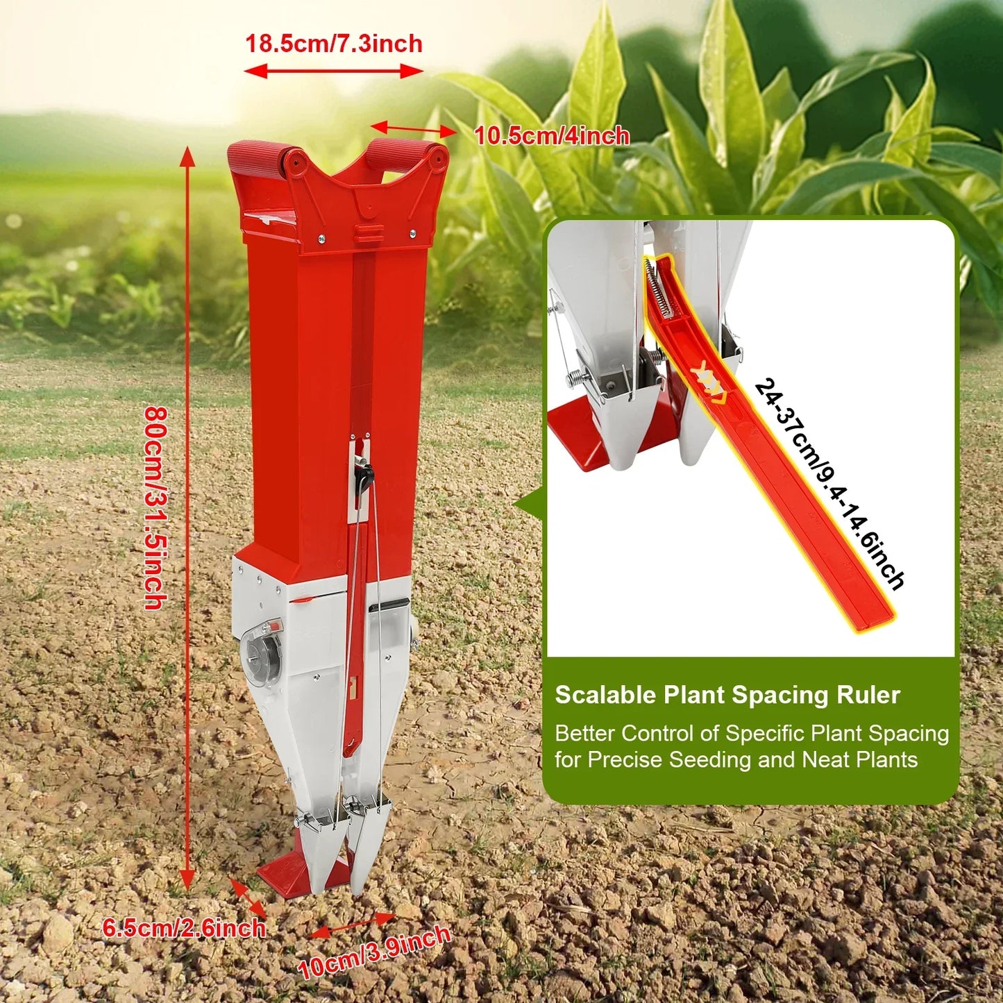 Twin-Hose Seed Drill Fertilizer Spreader Manual 3-Seed For Orchard Greenhouse