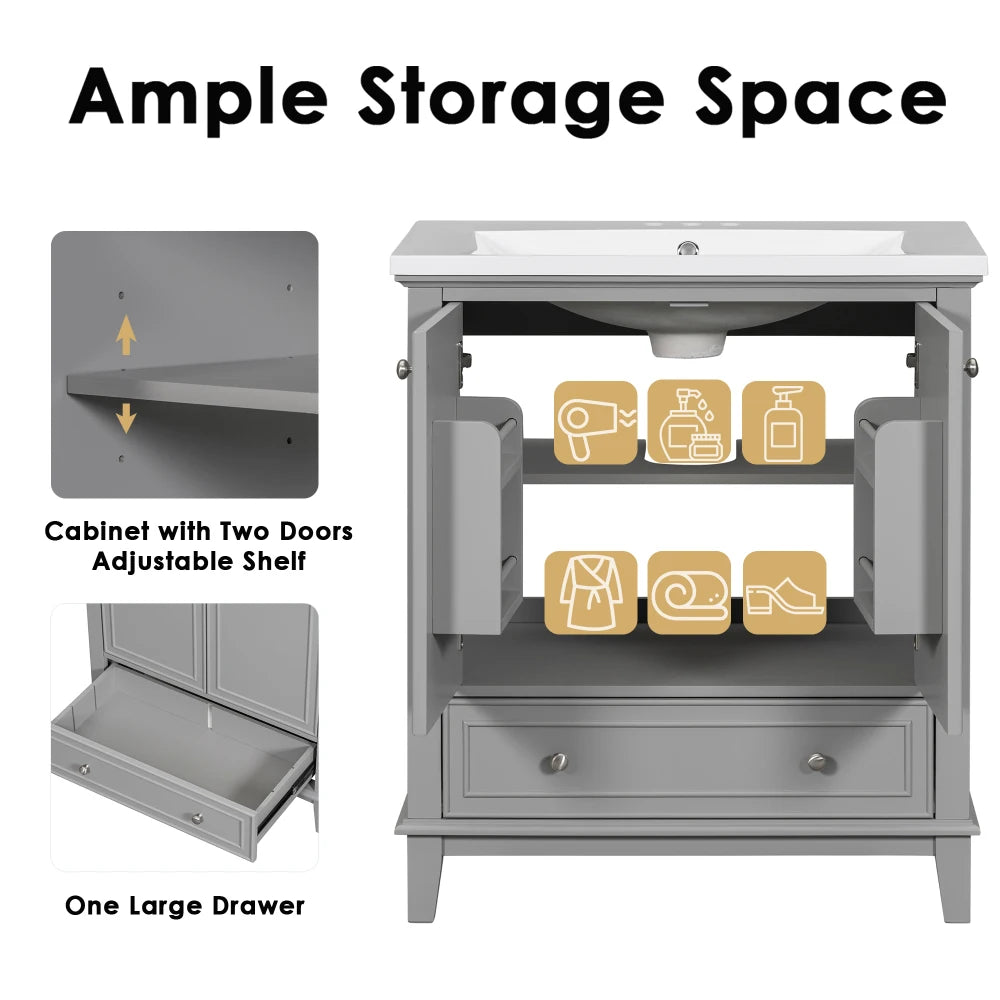 LWOH Bathroom Vanity Sink Combo Multi Function Cabinet