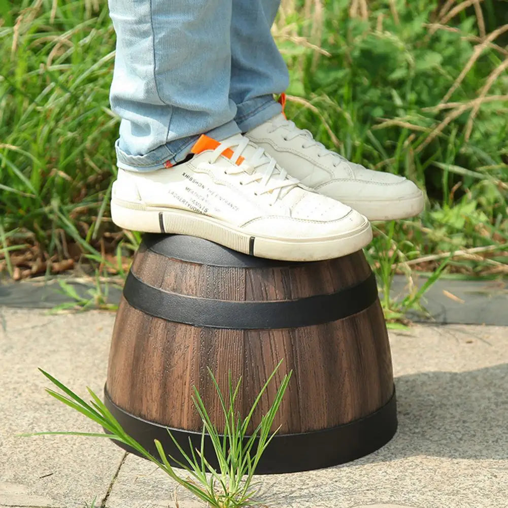 Rustic Farmhouse Whiskey Barrel Planter Plastic Flower Pot With Drainage