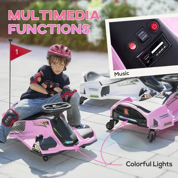 12V High-Performance Electric Go Kart For Kids 8-12 Drifting