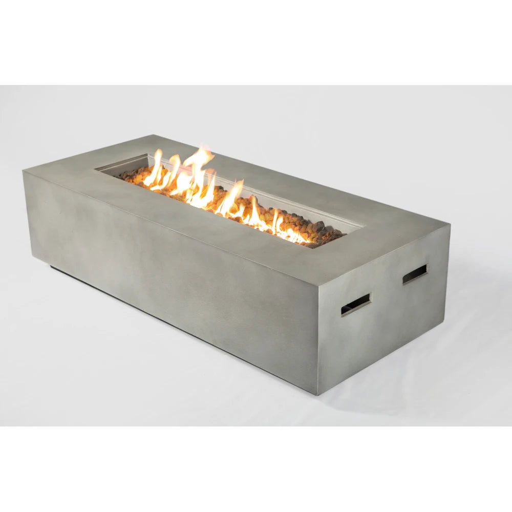 Modern Concrete Propane Outdoor Fire Pit Table Patio