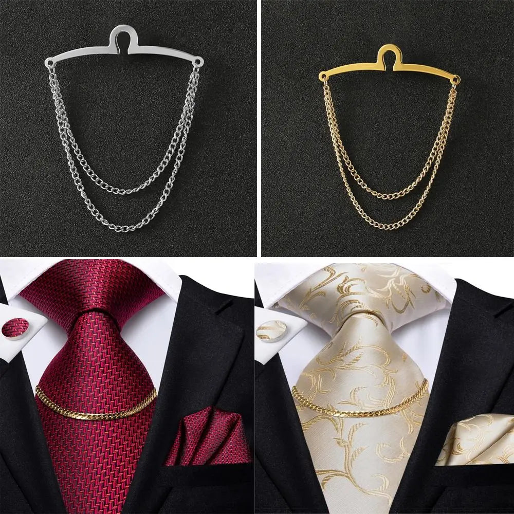 Stainless Steel U-Shaped Tie Clip And Shirt Chain Buckle