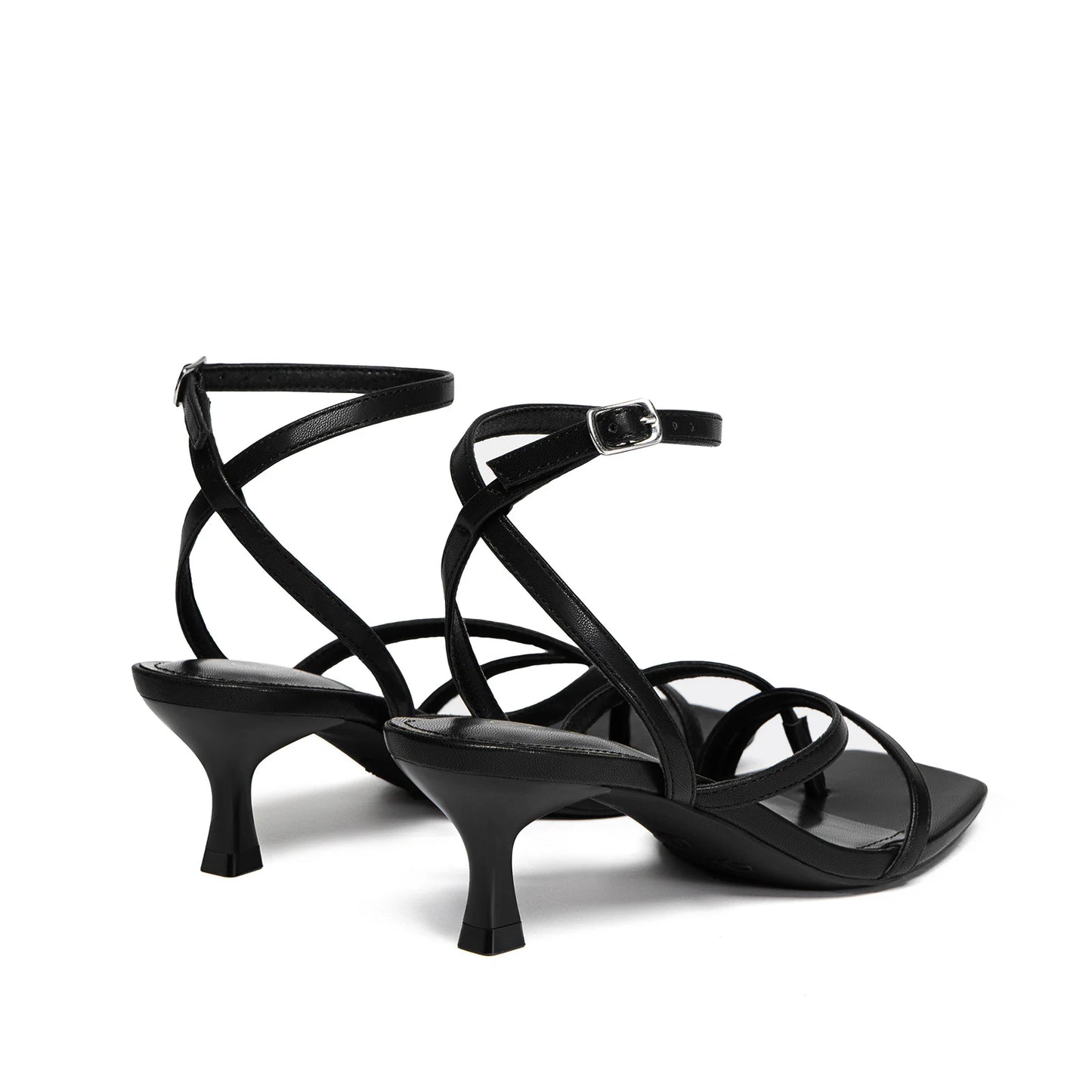 NONE Womens Strappy Kitten Heels Square Toe Sandals