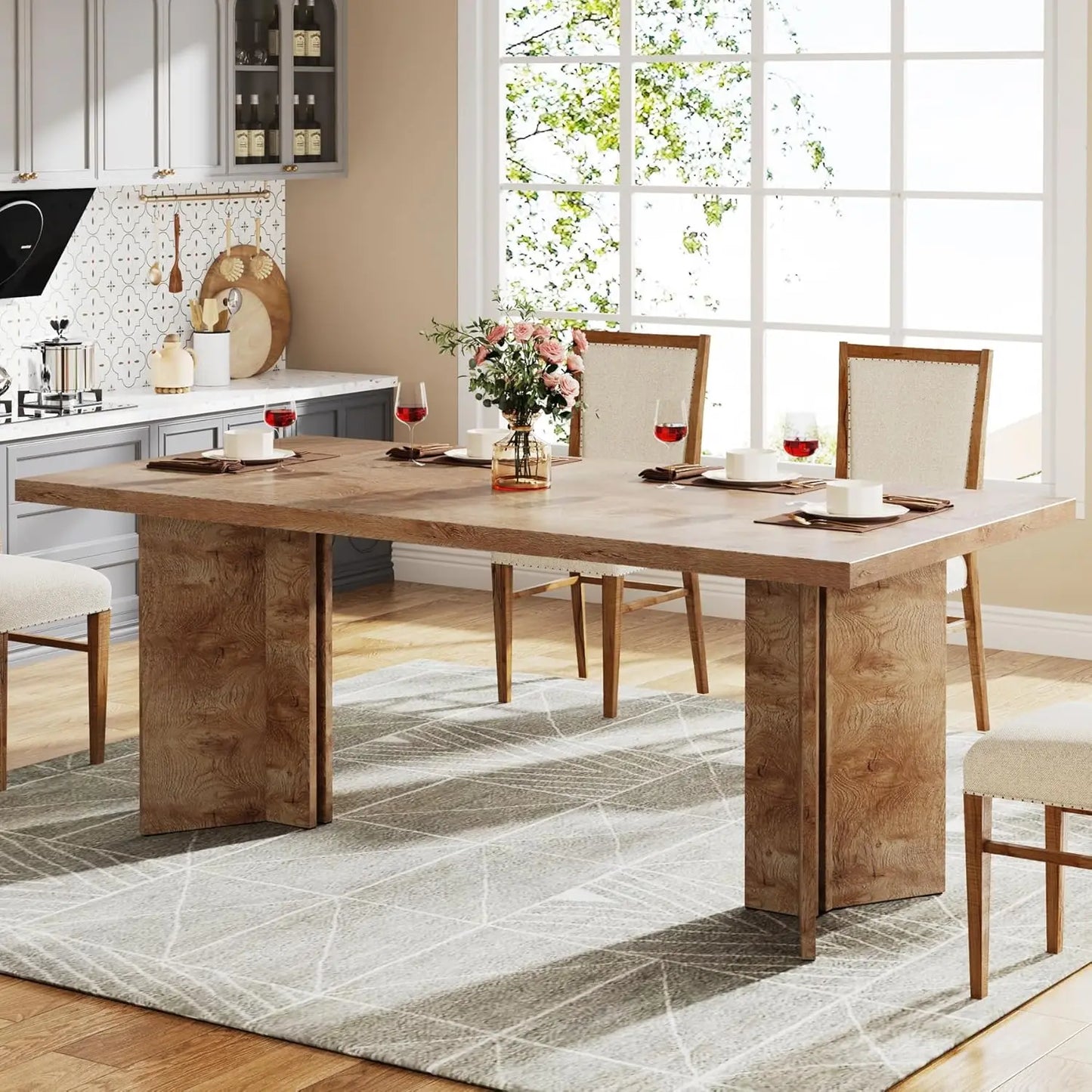 Tribesigns Dining Table With Large Tabletop For Everyday Family Dining