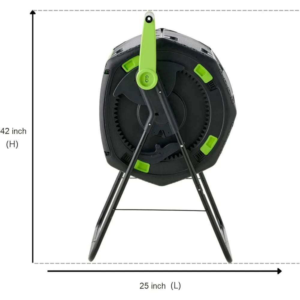 Generic Geared Two Compartment Plastic Compost Tumbler