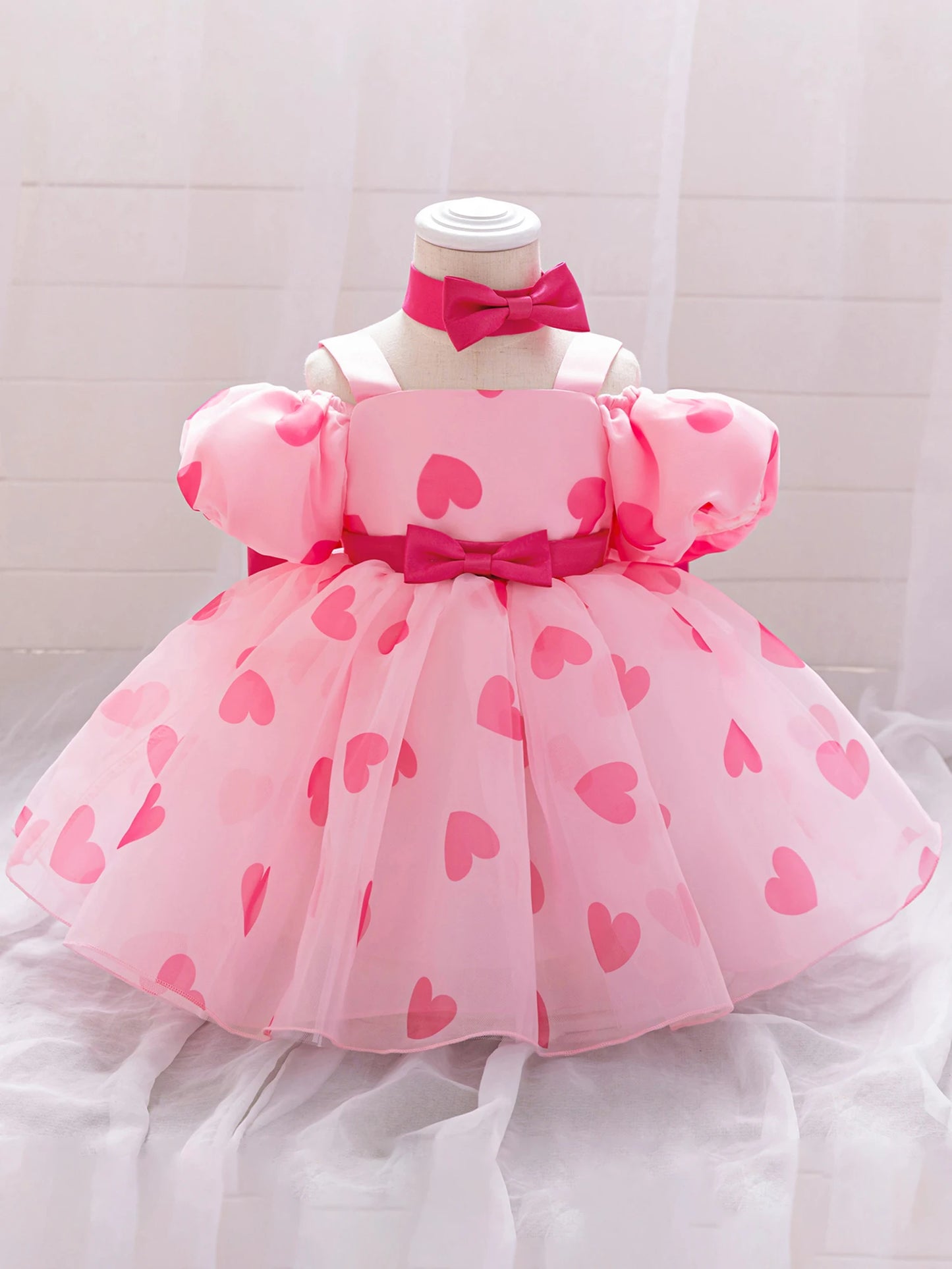 NONECN Infant Baby Girl Floral Lace Ruffle Tutu Dress Headband