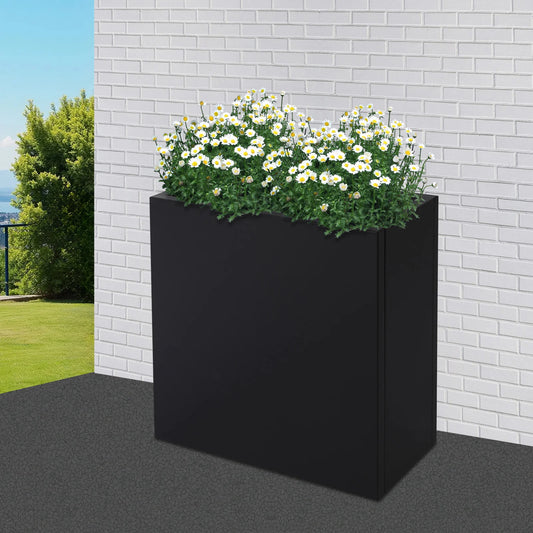 Rectangular Steel Flower Planter Box for Gardens and Patios