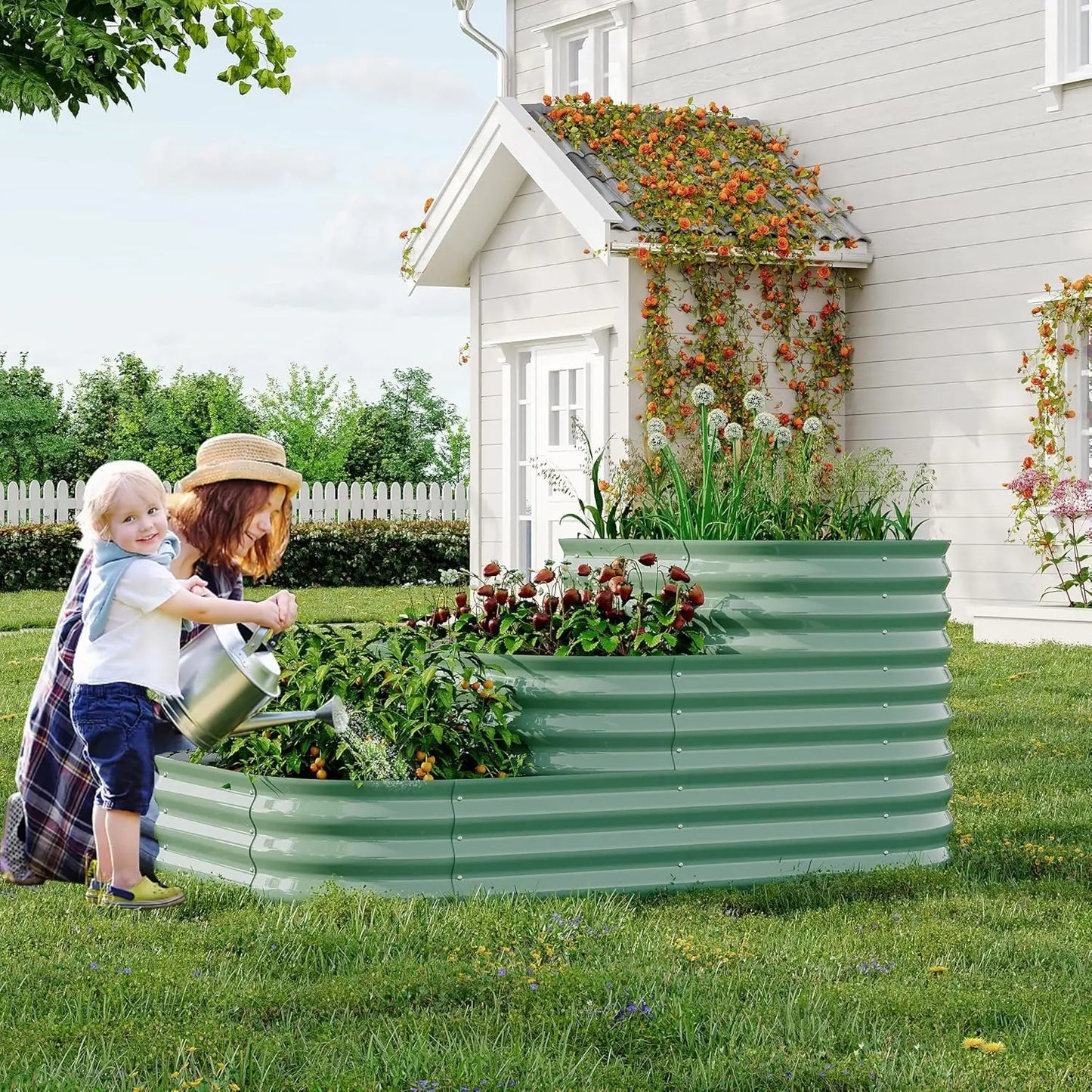 Galvanized Raised Garden Bed Outdoor Metal Planter Box for Gardening