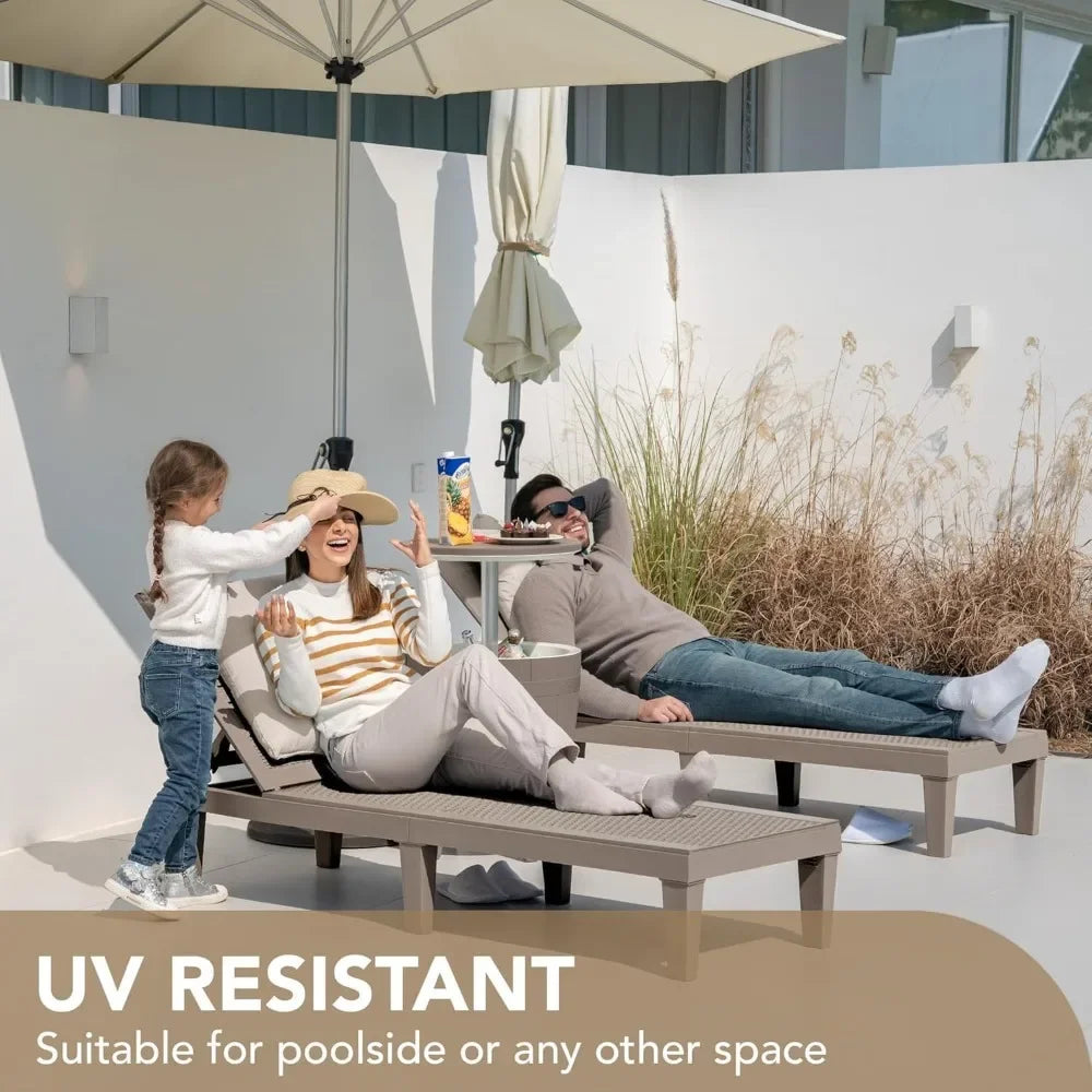 Outdoor Lounge Chairs Four Piece Pool Deck Set Adjustable