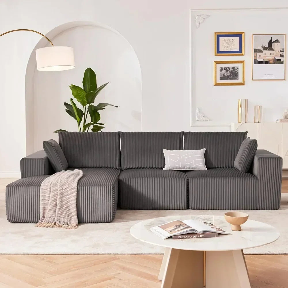 Modern Cloud-Inspired L-Shape Sectional Sofa With Deep Seating And Chaise