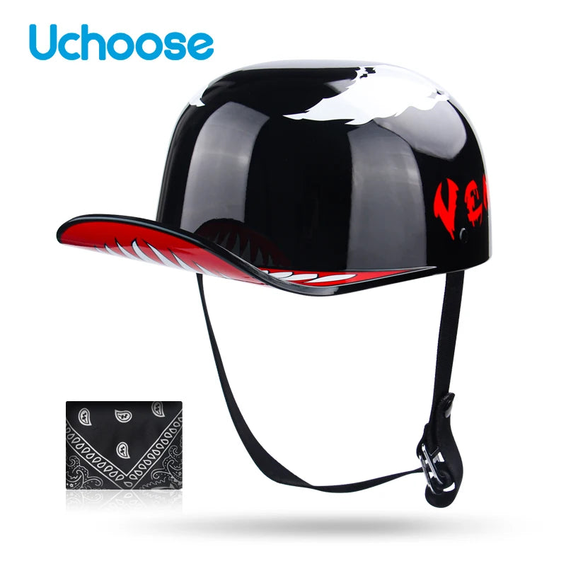 UCHOOSE Unisex Half Helmet Motorcycle Open Face Vintage