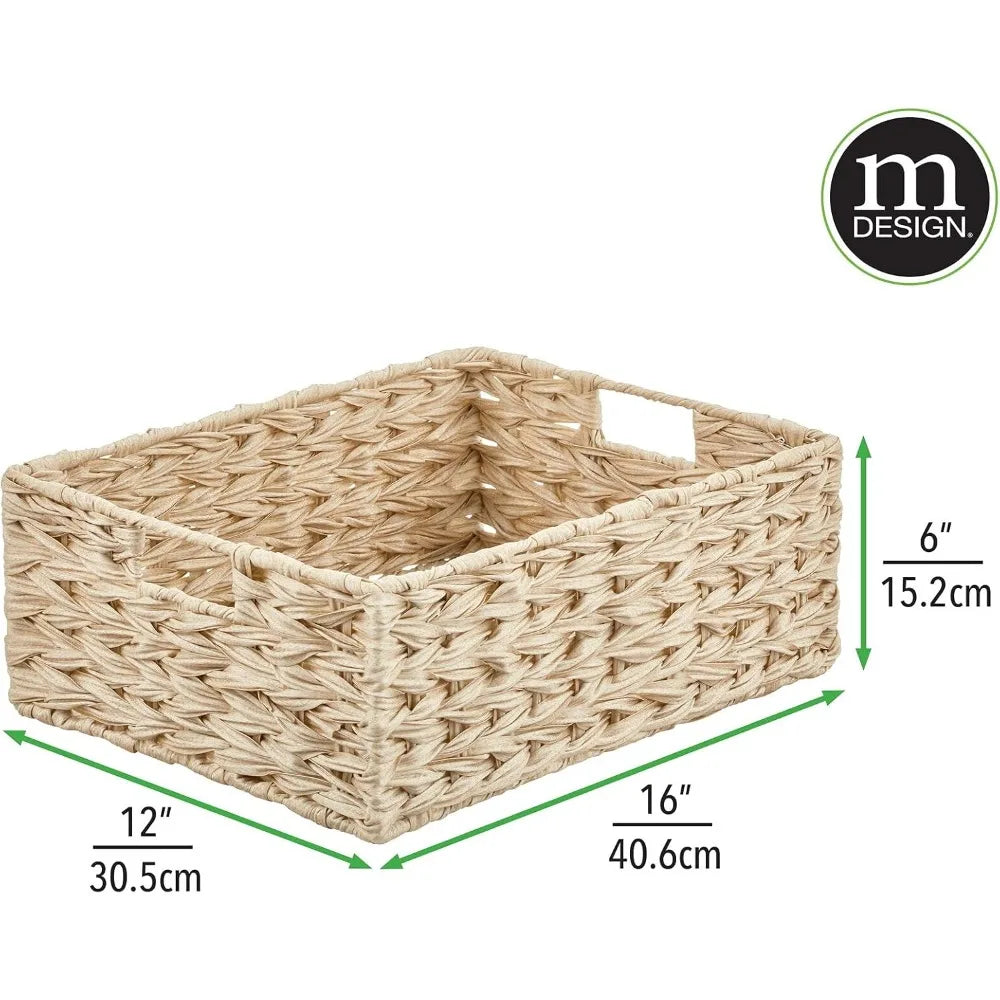 mDesign Storage Baskets Set for Bathroom and Bedroom