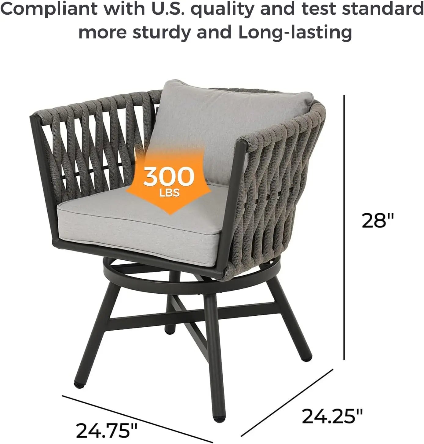 Grand Patio Outdoor Dining Set Rope Wicker Chairs and Table