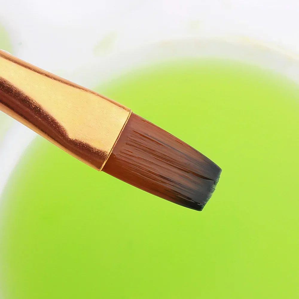 Hair 12 Piece Nylon Flat Brush Set Oil And Watercolor