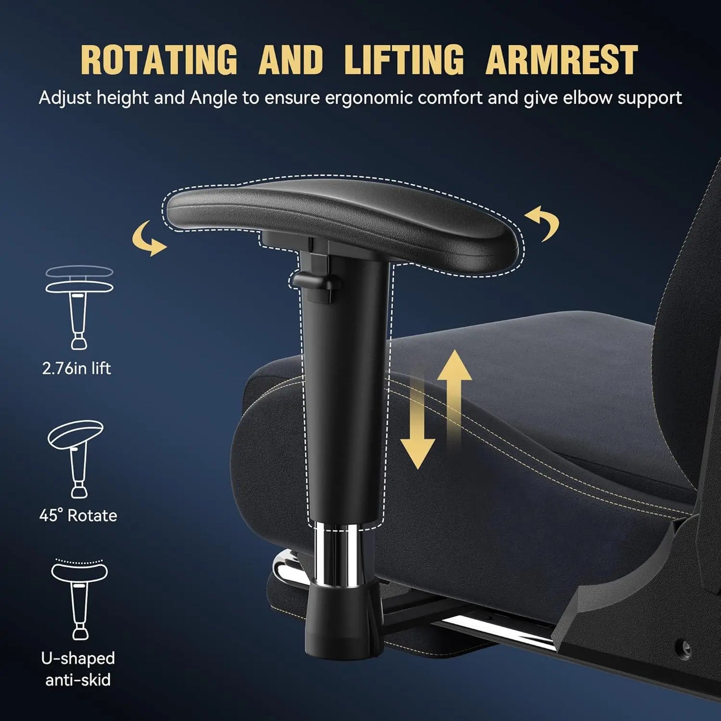 Dowinx Gaming Chair With Massage Lumbar Support For Adults Ergonomic