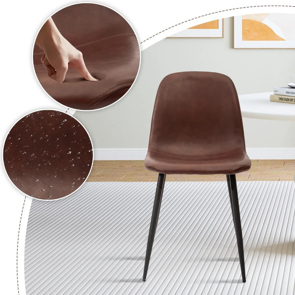 ZHUOTING Modern Dining Chairs Set of 4 Faux Leather Upholstered Seats