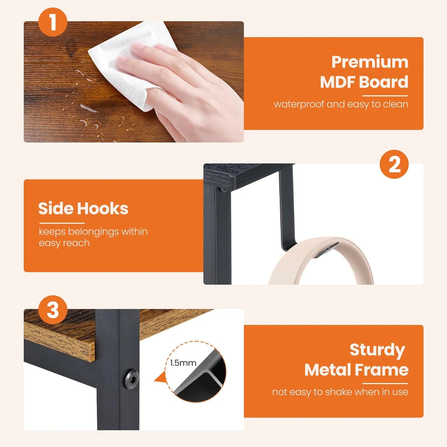 JHK Computer Desk With Drawers For Study Office Gaming