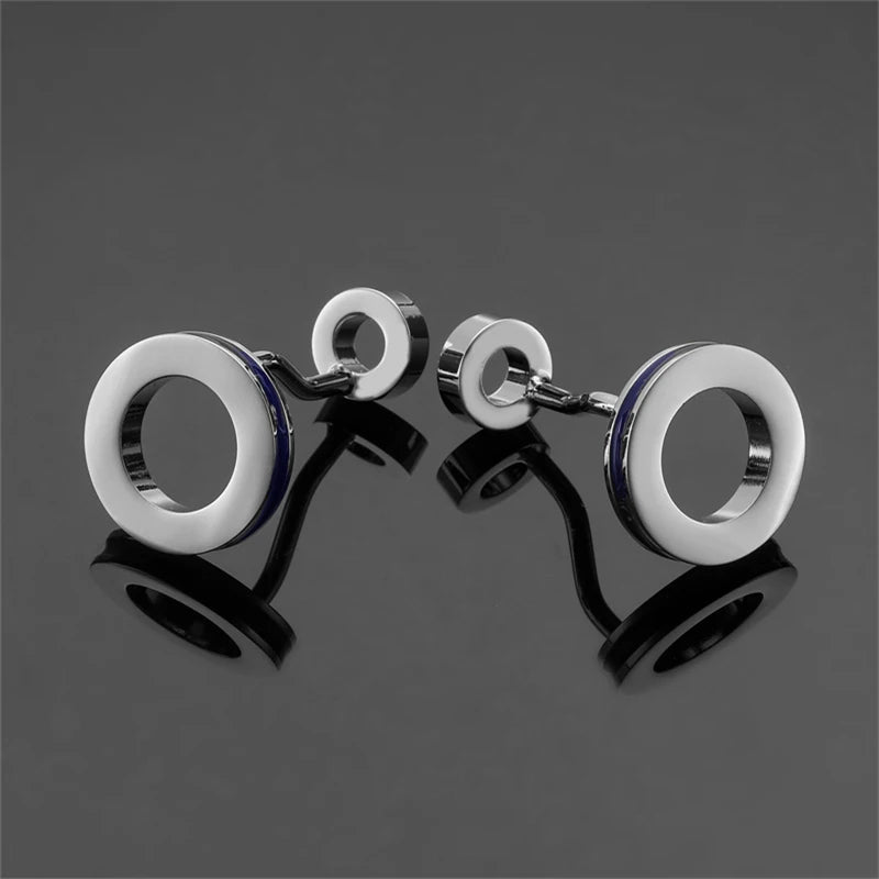 Classic Round Cufflinks For French Shirt Rudder Star Pattern