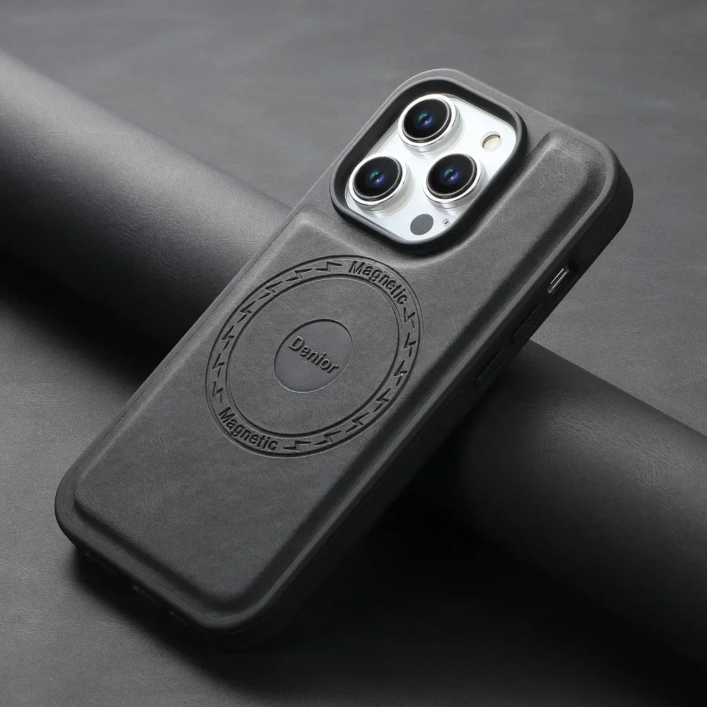 LICOERS Magnetic Leather MagSafe Case For iPhone 16 Pro Max