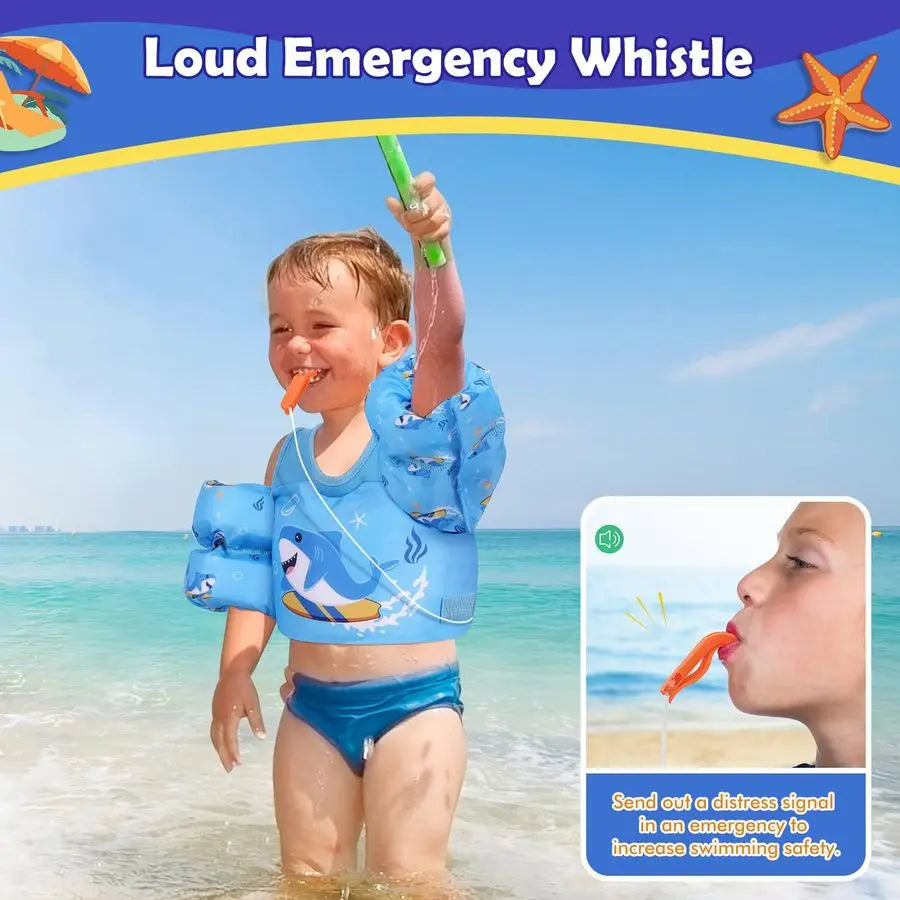 Toddler Swim Vest With Cartoon Arm Floaties Safe Pool Vest