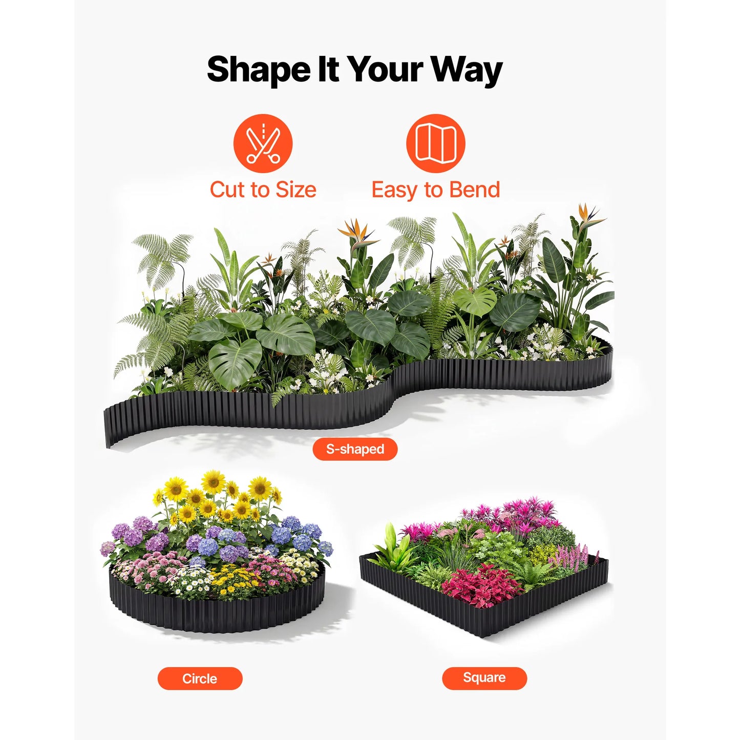 SucceBuy Galvanized Steel Landscape Edging For Flower Beds