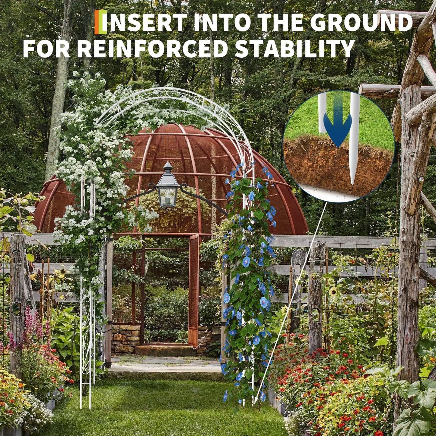 HiMISSCN Metal Garden Arch Arbor for Climbing Plants and Wedding Arches
