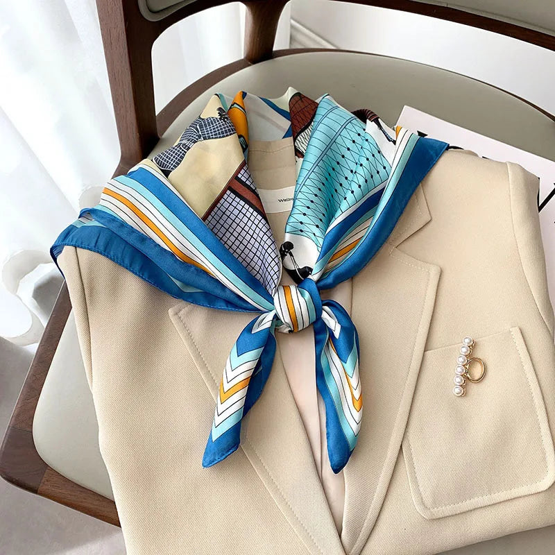 IroJeff Horse Print Silk Square Scarf For Women Elegant