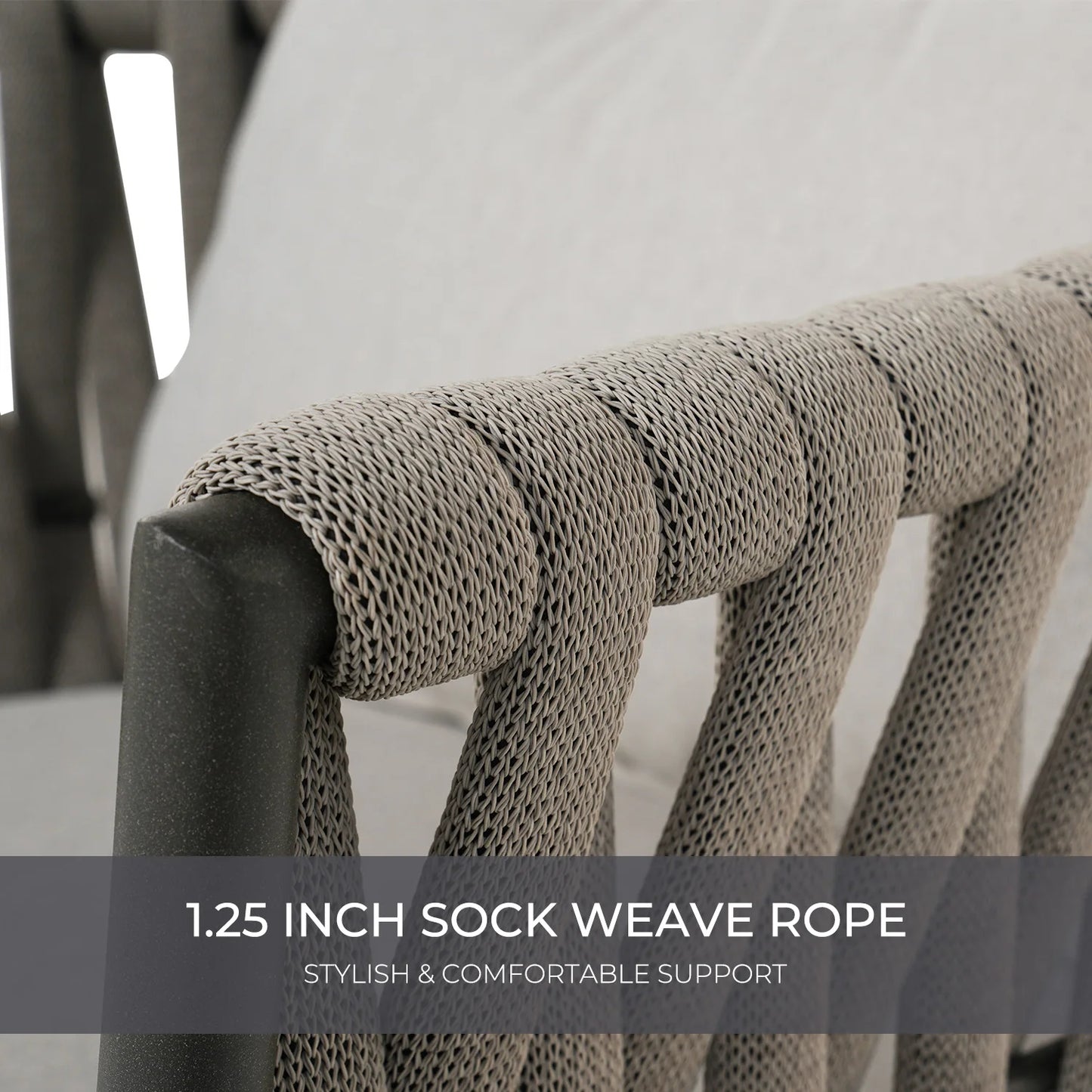 Grand Patio Outdoor Dining Set Rope Wicker Chairs and Table