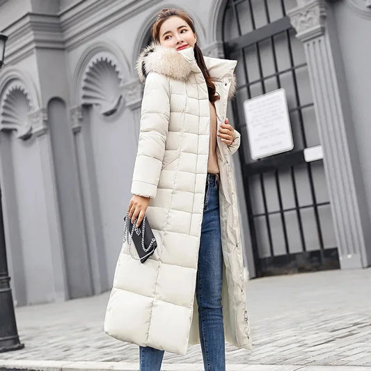 Guangdong Korean Style Thickened Winter Cotton Jacket With Fur Hood