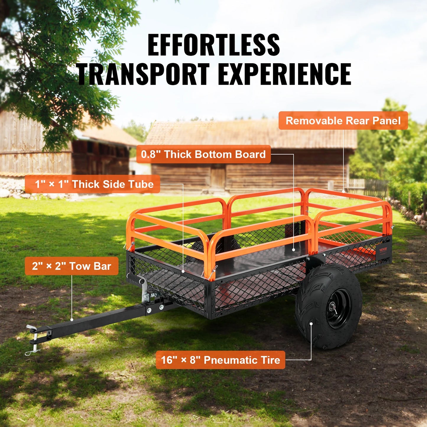 SucceBuy Heavy Duty ATV Dump Trailer With Removable Sides