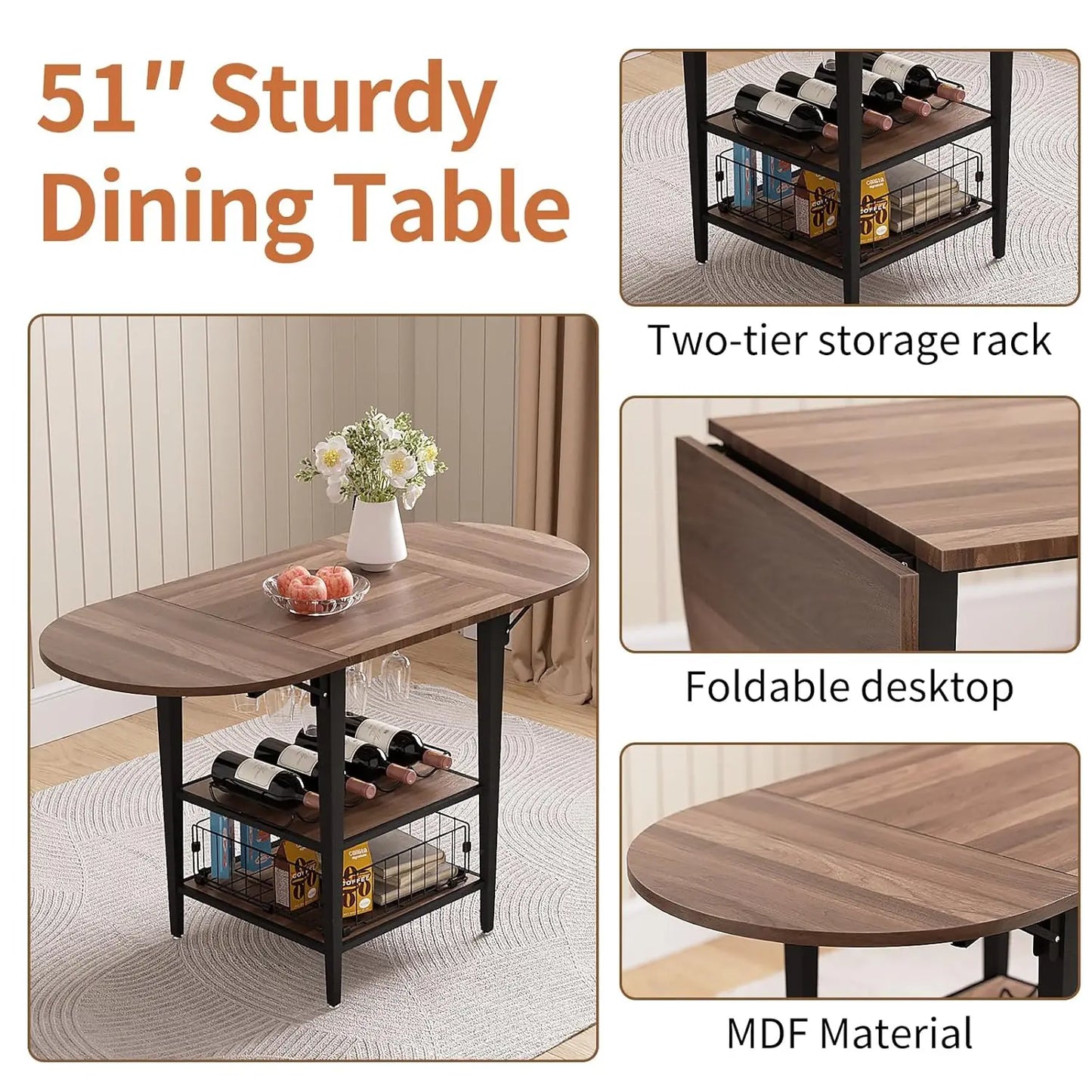 Corner Dining Set With Folding Table And Storage Bench 3 Piece