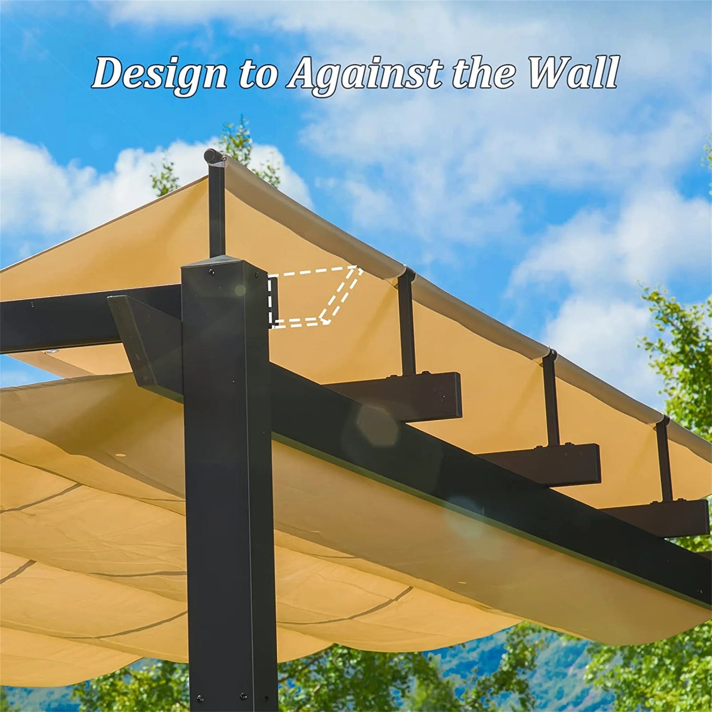 TWISTER.CK Outdoor Aluminum Retractable Pergola With Sunshade Cover