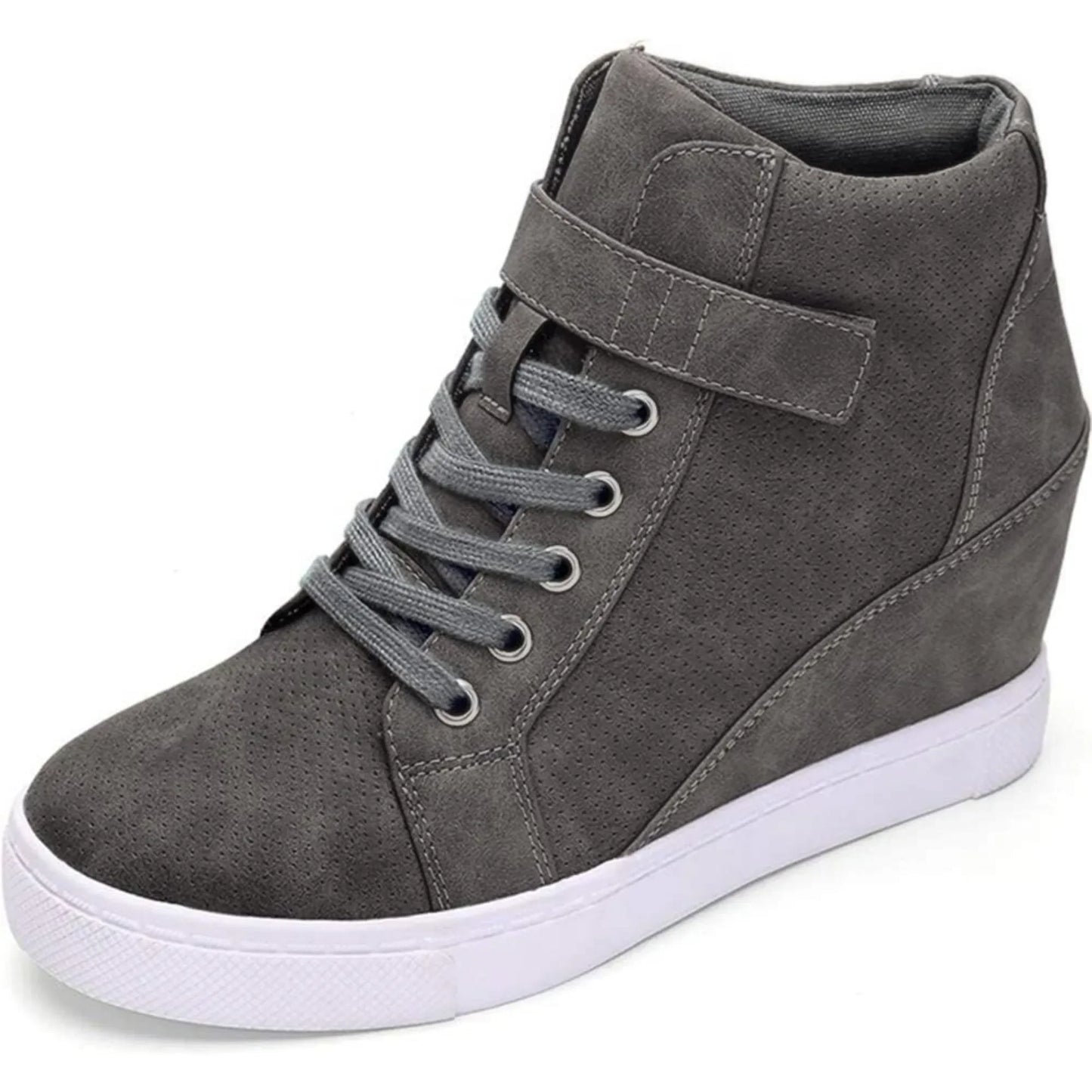 Women's Lace Up Wedge Sneakers High Top Ankle Boots