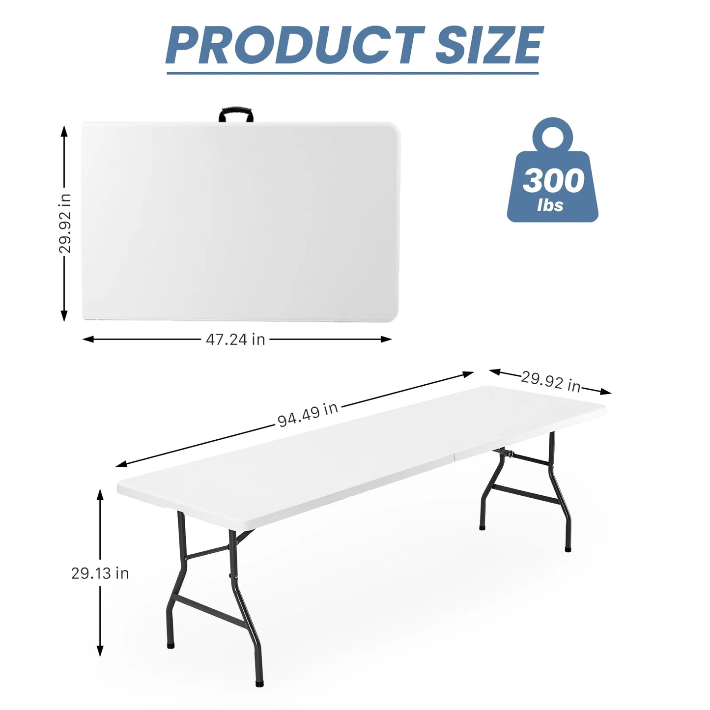 JHK Portable Folding Table With Carry Handle For Camping