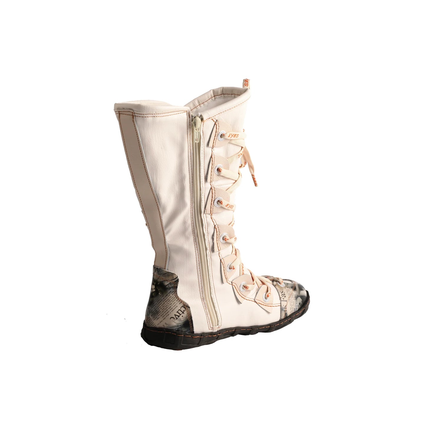 TMA EYES Knee-High Winter Boots With Contrast Stitch Side Zip