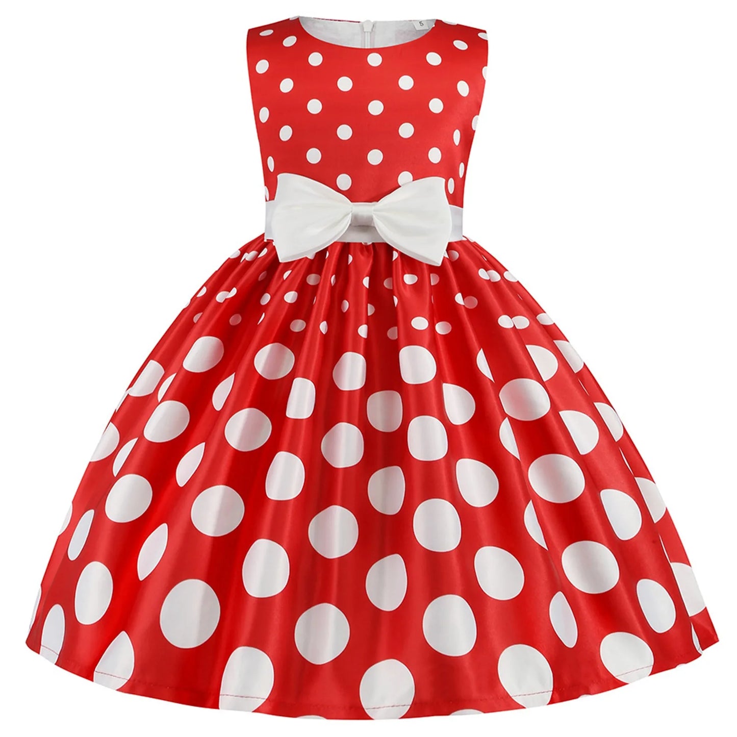 Kids Girls Vintage Polka Dot Dress For Easter And Everyday