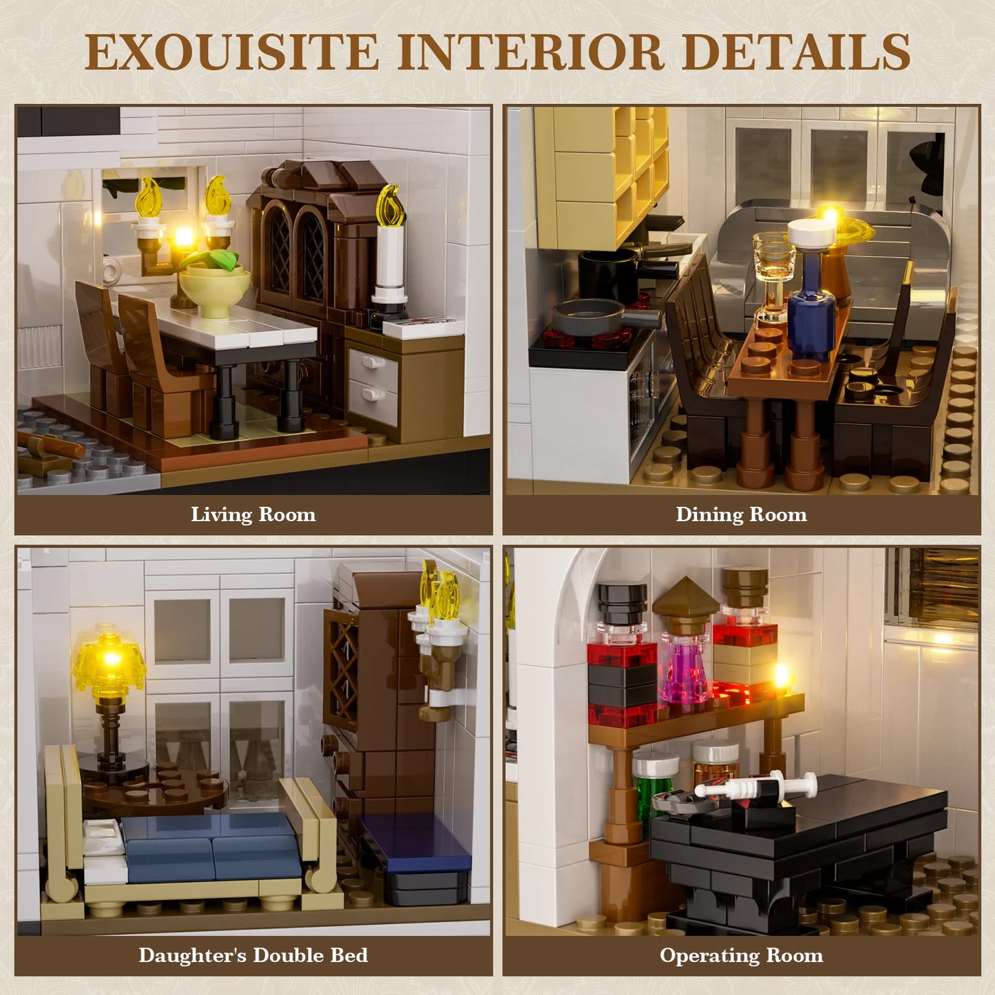 Magic House LED Light Building Set 1877Piece For Adults